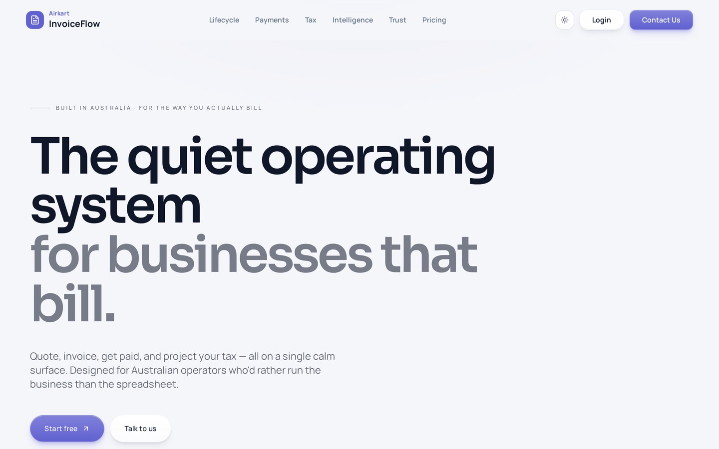 Invo — The quiet operating system for businesses that bill.